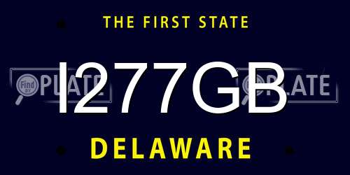 I277GB Delaware License Plate