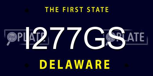 I277GS Delaware License Plate