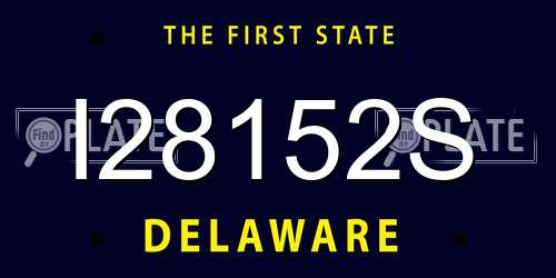I28152S Delaware License Plate