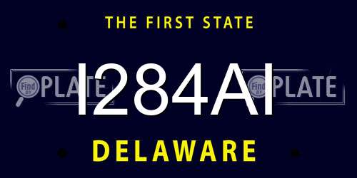 I284AI Delaware License Plate