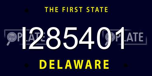 I285401 Delaware License Plate