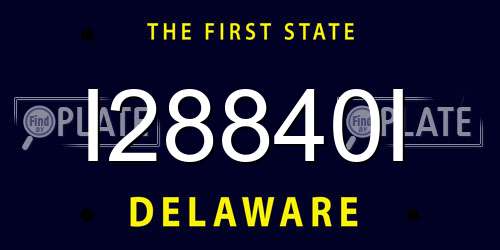 I28840I Delaware License Plate