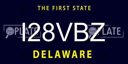 I28VBZ Delaware License Plate