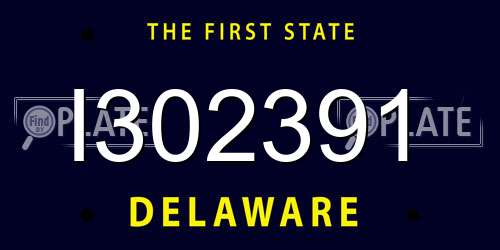 I302391 Delaware License Plate