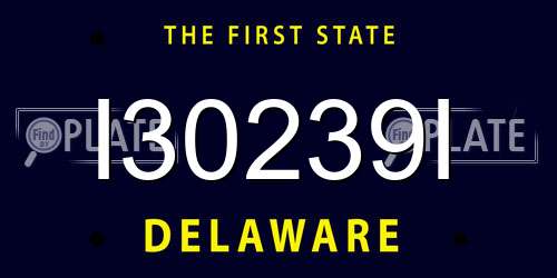 I30239I Delaware License Plate