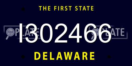 I302466 Delaware License Plate