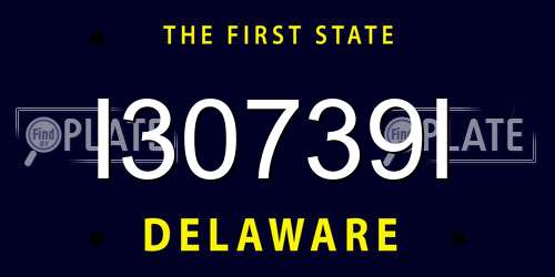 I30739I Delaware License Plate