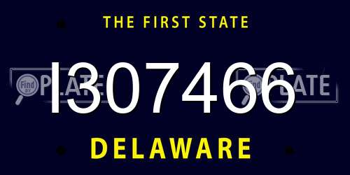 I307466 Delaware License Plate