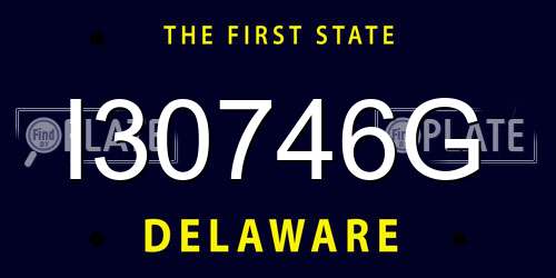 I30746G Delaware License Plate