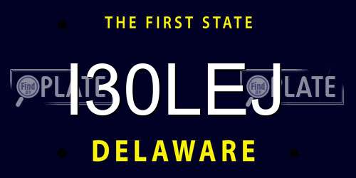 I30LEJ Delaware License Plate