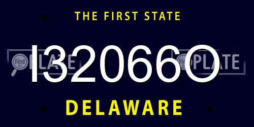 I32066O Delaware License Plate