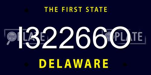 I32266O Delaware License Plate