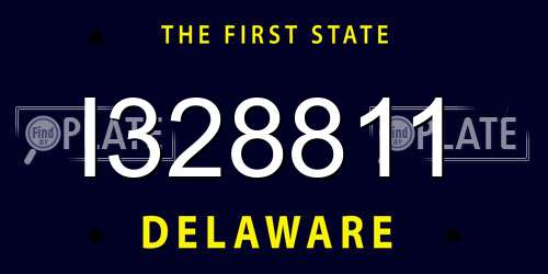 I328811 Delaware License Plate