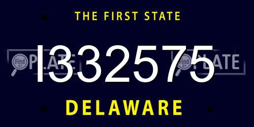 I332575 Delaware License Plate