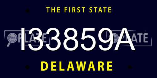 I33859A Delaware License Plate