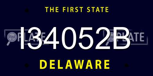 I34052B Delaware License Plate