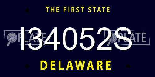 I34052S Delaware License Plate