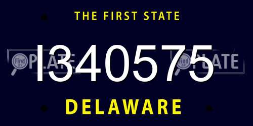 I340575 Delaware License Plate