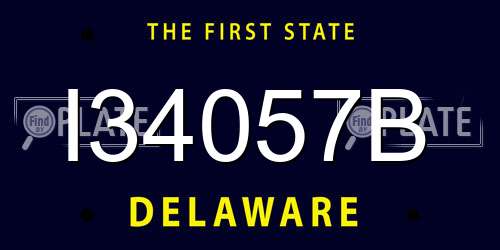 I34057B Delaware License Plate