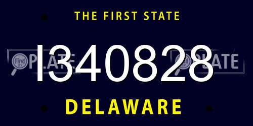I340828 Delaware License Plate