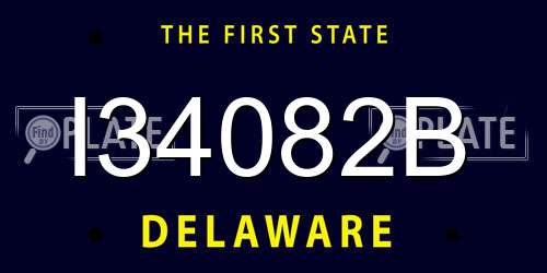 I34082B Delaware License Plate
