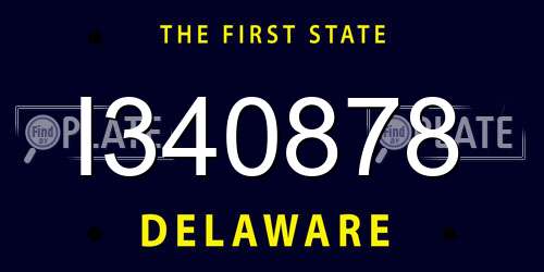 I340878 Delaware License Plate