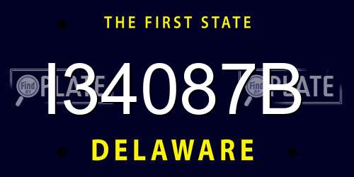 I34087B Delaware License Plate