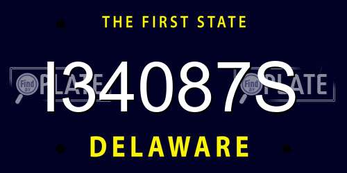 I34087S Delaware License Plate