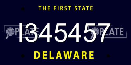 I345457 Delaware License Plate