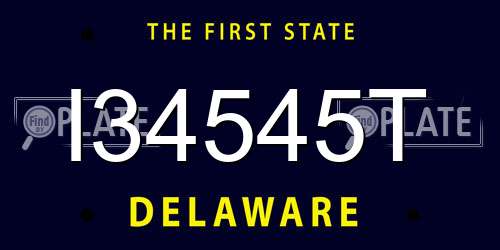 I34545T Delaware License Plate