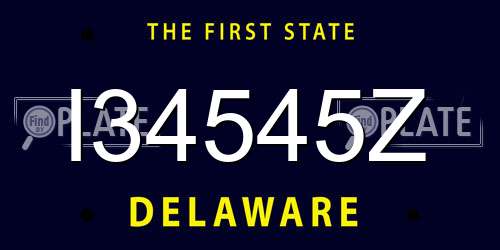 I34545Z Delaware License Plate
