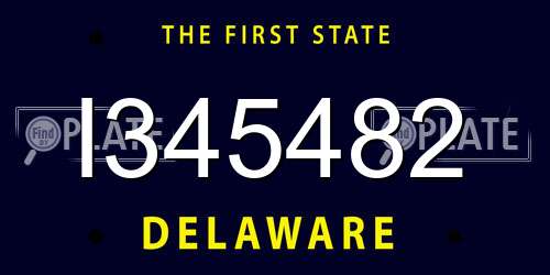 I345482 Delaware License Plate