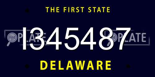 I345487 Delaware License Plate