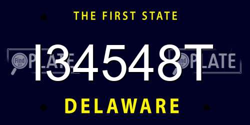 I34548T Delaware License Plate