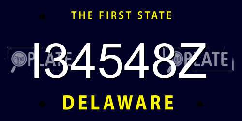 I34548Z Delaware License Plate