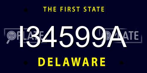 I34599A Delaware License Plate