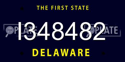 I348482 Delaware License Plate
