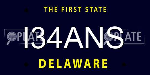 I34ANS Delaware License Plate
