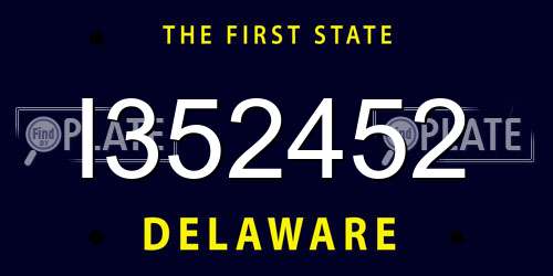 I352452 Delaware License Plate