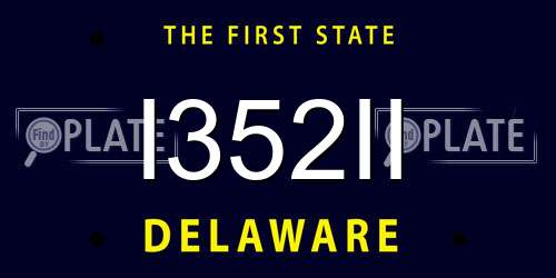 I352II Delaware License Plate