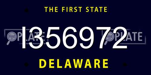 I356972 Delaware License Plate