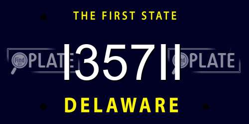 I357II Delaware License Plate