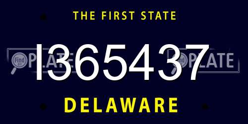 I365437 Delaware License Plate