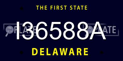 I36588A Delaware License Plate