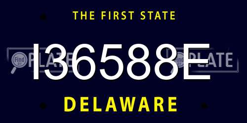 I36588E Delaware License Plate