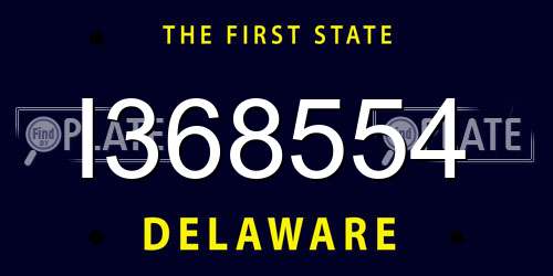 I368554 Delaware License Plate