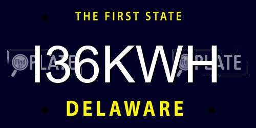 I36KWH Delaware License Plate