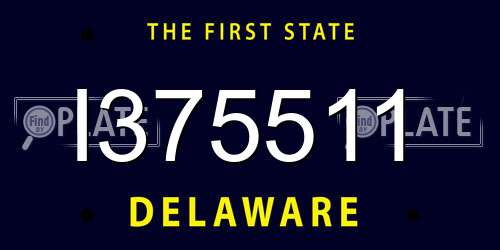 I375511 Delaware License Plate