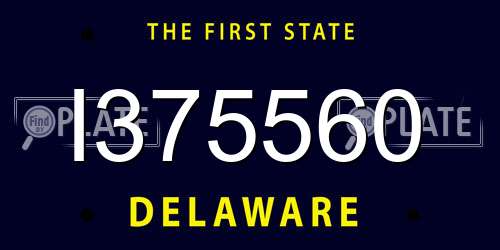 I375560 Delaware License Plate