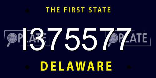 I375577 Delaware License Plate